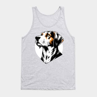 Stunning and Cool American Foxhound Monochrome and Gold Portrait for Father's Day Tank Top